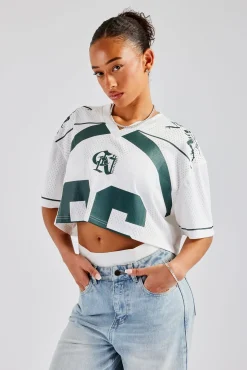 Women CLO-TOP-TEE 86 Cropped Mesh Top