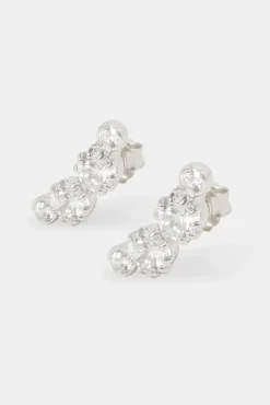 Women JWL-EAR 925 Multi CZ Stud Earrings - White