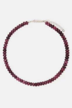 Women JWL-NECK-PRL Amethyst Bead Necklace - White 8mm