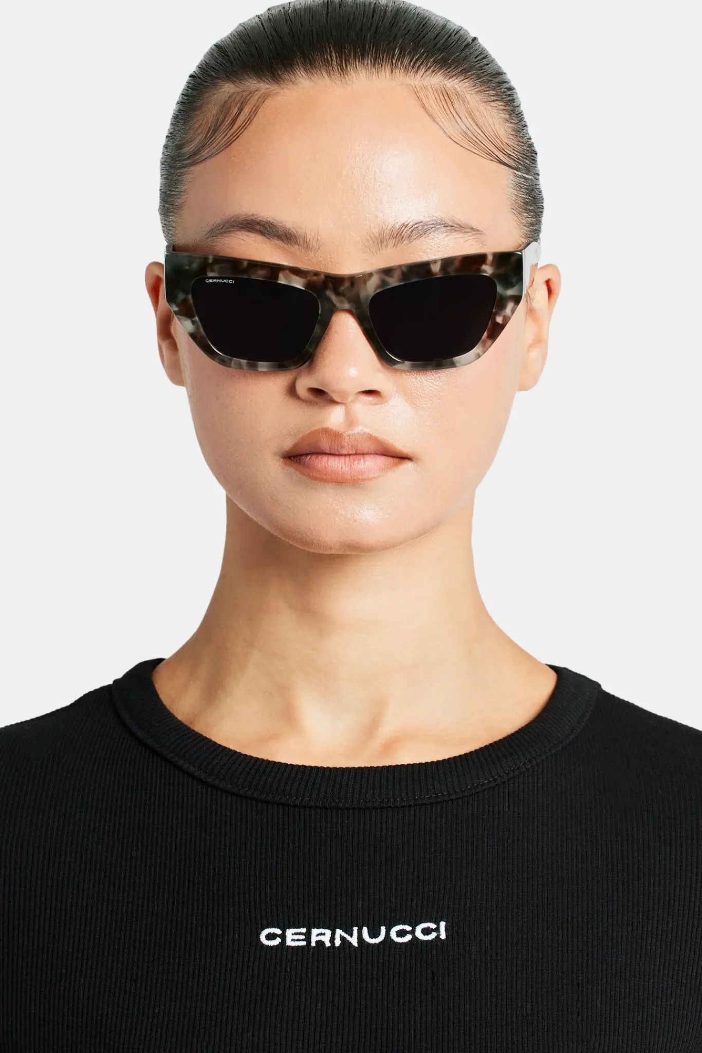 Women CLO-ACC Angled Square Acetate Sunglasses - Tort