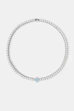 Women JWL-CHN Baby Blue Motif Tennis Chain