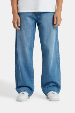 CLO-BOT-DEN Baggy Fit Jeans - Mid Blue
