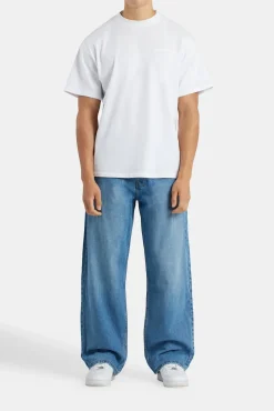 CLO-BOT-DEN Baggy Fit Jeans - Mid Blue