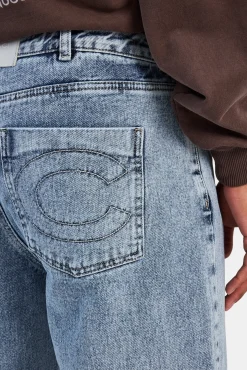 CLO-BOT-DEN Baggy Fit Raw Edge Jean - Ice Blue