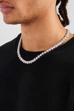 JWL-CHN Baguette & Square Cluster Tennis Chain - 8mm