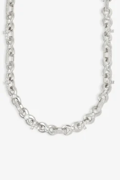 JWL-CHN Baguette Cross Infinity Link Chain - 12mm