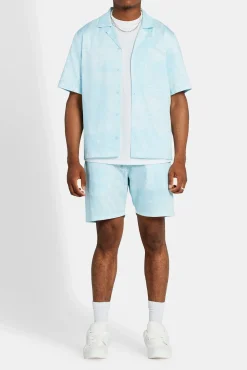 CLO-TOP-SHIR Bandana Printed Shirt - Light Blue