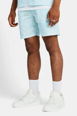 CLO-BOT Bandana Printed Short - Light Blue