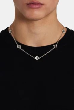 JWL-CHN Black Enamel Cross Motif Chain