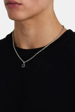 JWL-CHN Black Enamel Cross Motif Necklace - 10mm