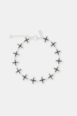 JWL-BRA Black Enamel Motif Bracelet - 10mm