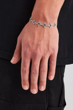 JWL-BRA Black Enamel Motif Bracelet - 10mm