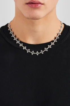 JWL-CHN Black Enamel Motif Chain - 10mm