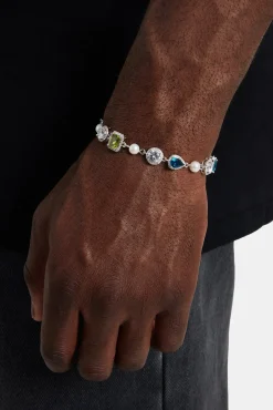 JWL-BRA Blue & Green Mixed Gemstone Bracelet