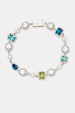 JWL-BRA Blue & Green Mixed Gemstone Bracelet