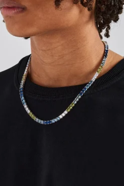 JWL-CHN Blue & Green Ombre Tennis Chain - 5mm