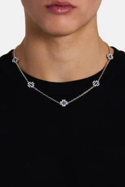 JWL-CHN Blue Enamel Cross Motif Chain