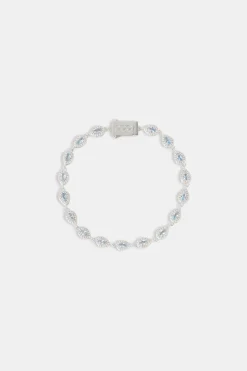 JWL-BRA Blue Iced Pear Gemstone Bracelet - 6mm
