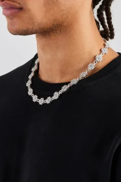 JWL-CHN Blue Motif Iced Link Chain - 10mm