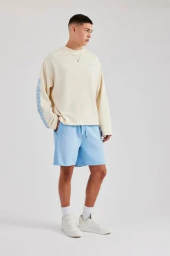 CLO-TOP-TEE Boxy Sleeve Printed Long Sleeve T-Shirt - Off White