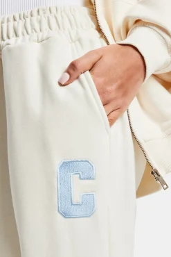 Women CLO-BOT-TRO C Embroidered Jogger - Off White