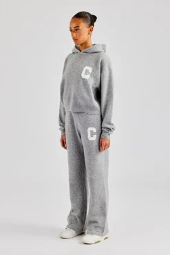 Women CLO-SET-KTW C Knitted Hooded Tracksuit - Grey