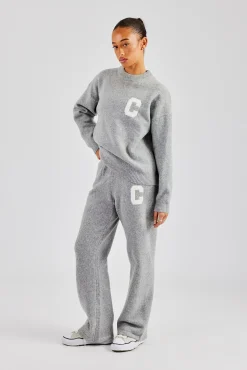 Women CLO-TOP-HS-SWE-KTW C Knitted Sweatshirt - Grey