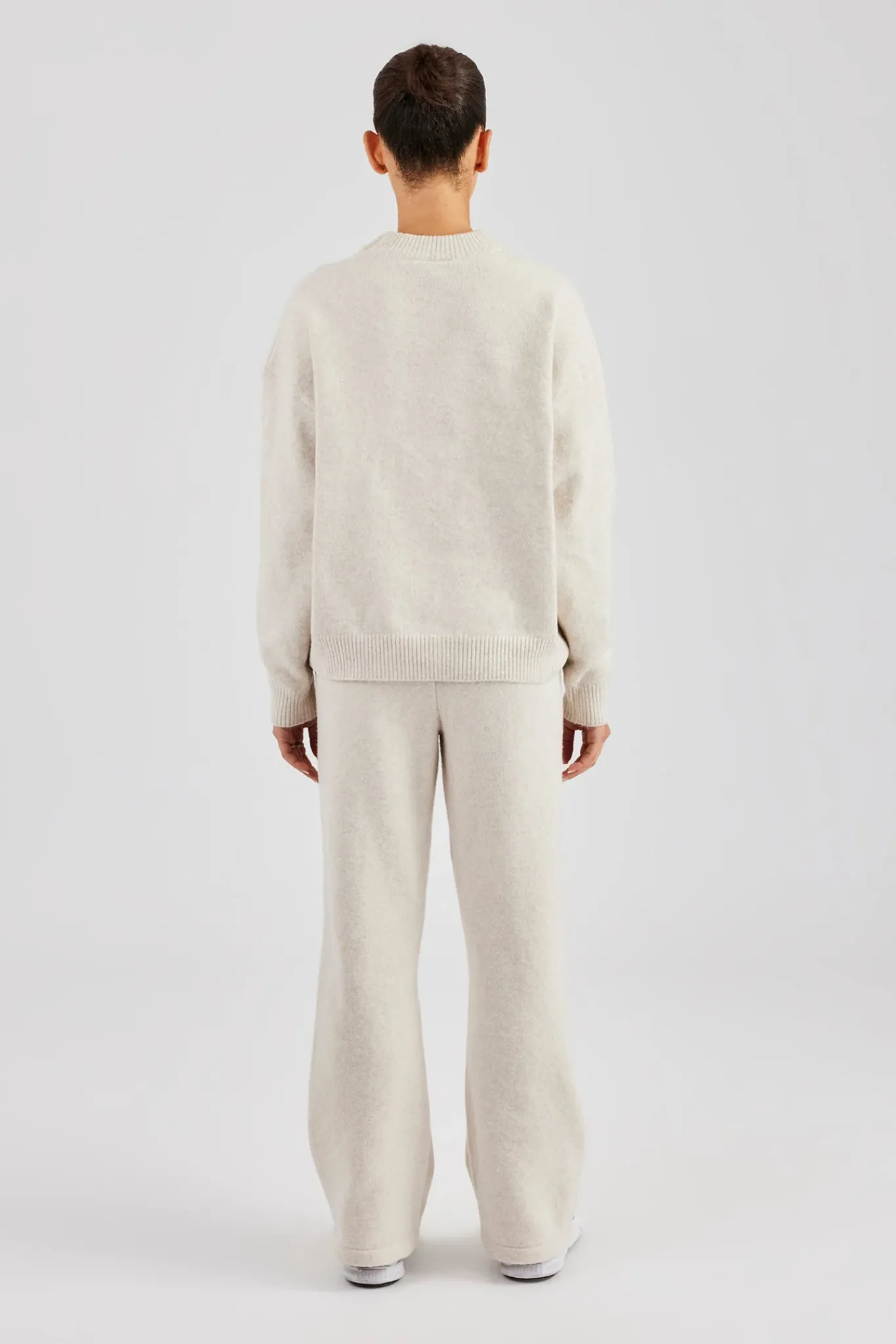 Women CLO-SET-KTW C Knitted Sweatshirt & Jogger - Oatmeal