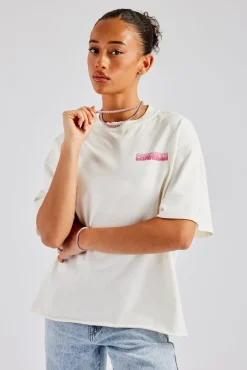 Women CLO-TOP-TEE Caravan Graphic Oversized T-Shirt - Off White
