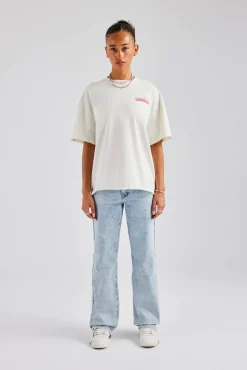 Women CLO-TOP-TEE Caravan Graphic Oversized T-Shirt - Off White