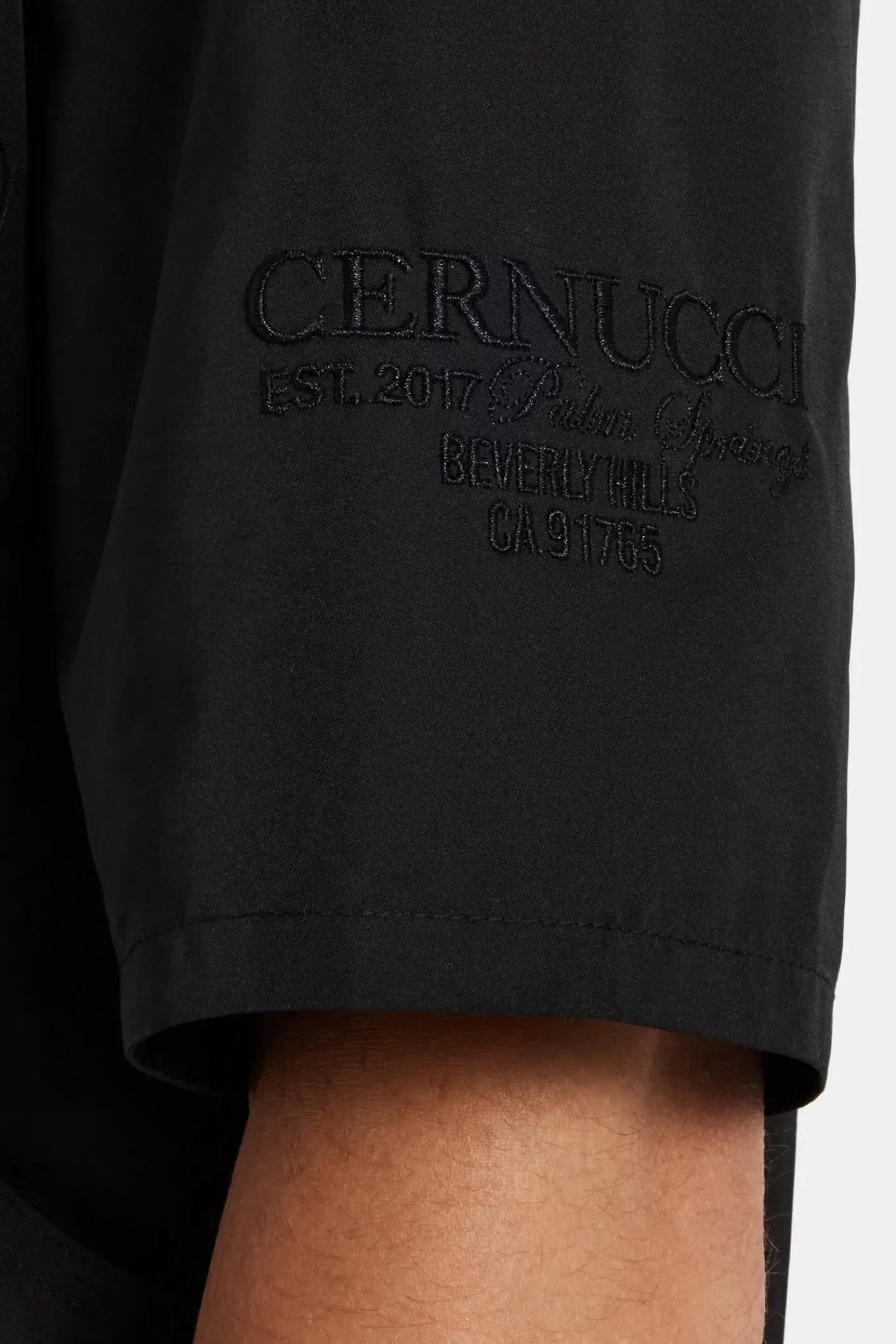 CLO-TOP-SHIR Carpenter Nylon Embroidered Shirt - Black
