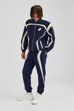 CLO-BOT-TRO CCC Nylon Cuffed Jogger - Navy Blue