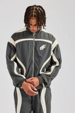 CLO-TOP-OUT CCC Nylon Zip Through Jacket - Charcoal