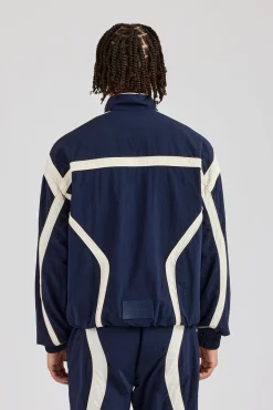 CLO-TOP-OUT CCC Nylon Zip Through Jacket - Navy Blue