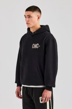 CLO-TOP-HS-HOOD Cernucci 17 Studios Oversized Hoodie - Black