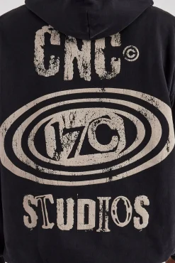 CLO-TOP-HS-HOOD Cernucci 17 Studios Oversized Hoodie - Black