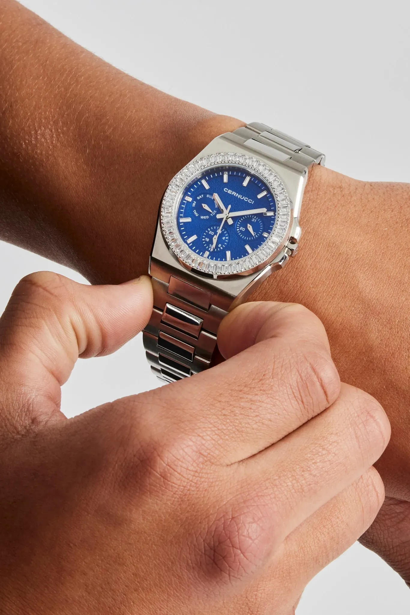 JWL-ACC-WAT Cernucci Baguette Bezel Watch - Silver