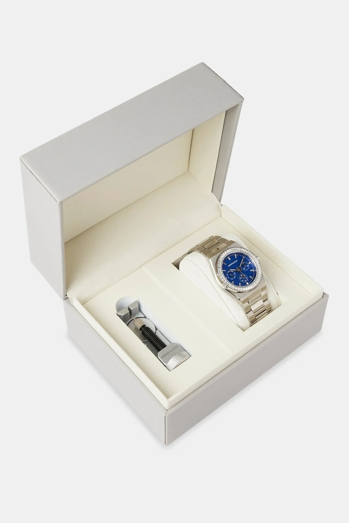 JWL-ACC-WAT Cernucci Baguette Bezel Watch - Silver