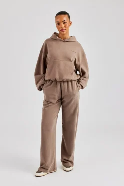 Women CLO-TOP-HS-HOOD Cernucci Boxy Hoodie - Taupe