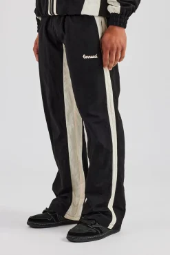 CLO-BOT-TRO Cernucci Contrast Panel Nylon Track Pant - Black