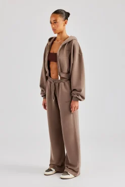 Women CLO-SET Cernucci Cropped Zip Through Tracksuit - Taupe