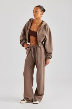 Women CLO-SET Cernucci Cropped Zip Through Tracksuit - Taupe