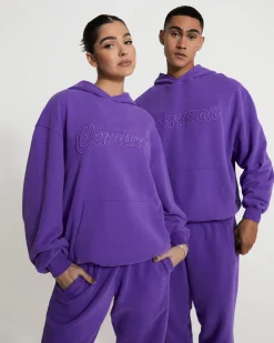 CLO-BOT-TRO Cernucci Embroidered Jogger - Purple