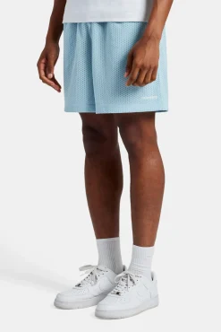 CLO-BOT Cernucci Embroidered Mesh Short - Light Blue