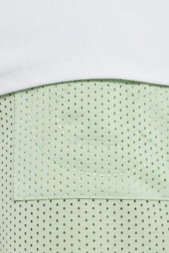 CLO-BOT Cernucci Embroidered Mesh Short - Sage
