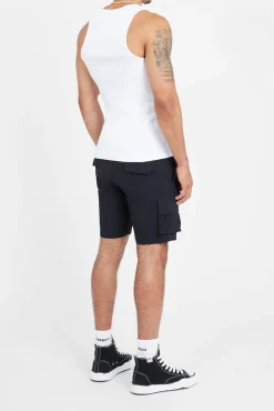 CLO-TOP-TEE Cernucci Embroidered Muscle Fit Vest - White