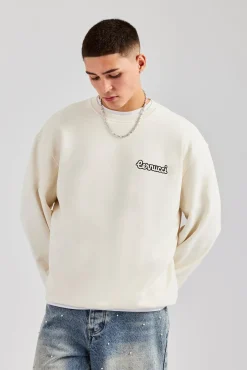 CLO-TOP-HS-SWE Cernucci Embroidered Oversized Sweatshirt - Off White