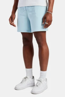 CLO-BOT Cernucci Embroidered Shorts - Baby Blue