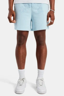 CLO-BOT Cernucci Embroidered Shorts - Baby Blue