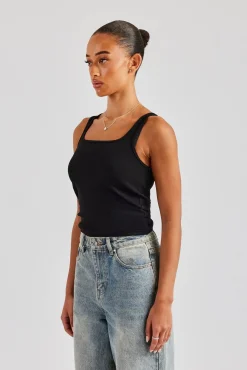 Women CLO-TOP-TEE Cernucci Embroidered Vest Top - Black